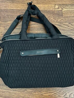 Max Studio Black Quilted Weekender bag